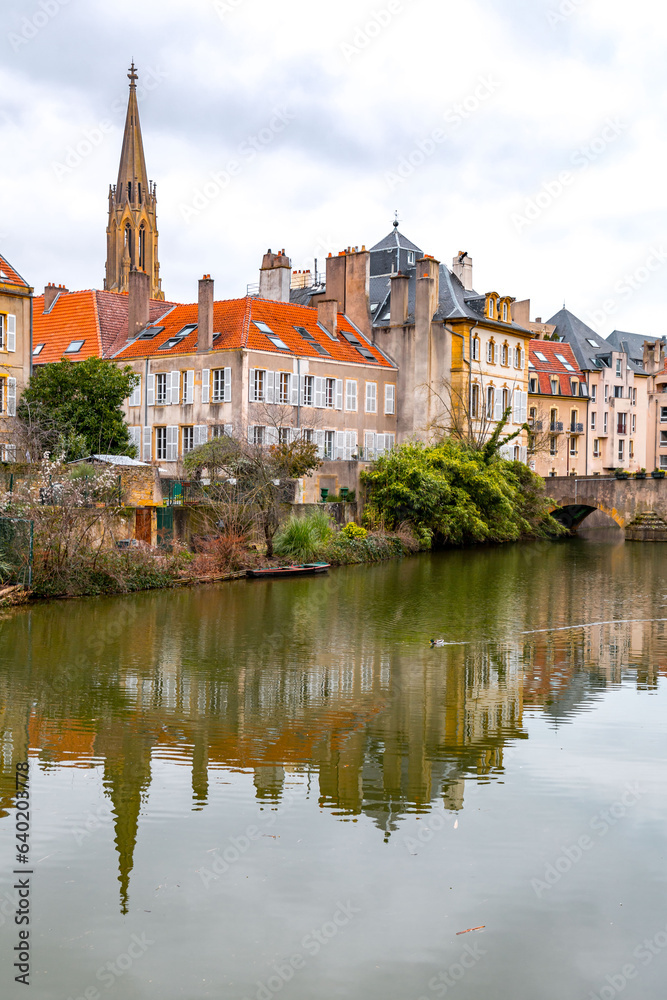 Cityscape view from the beautiful city of Metz in France