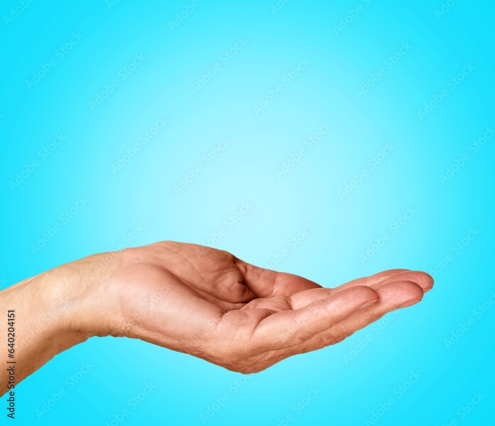 Empty human Hand. Skincare concept Empty human Hand. Skincare concept
