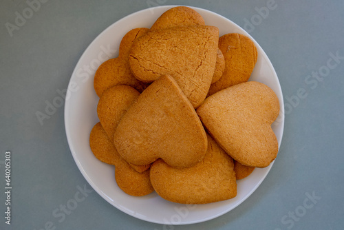 heart shaped freshly baked homemade cookies