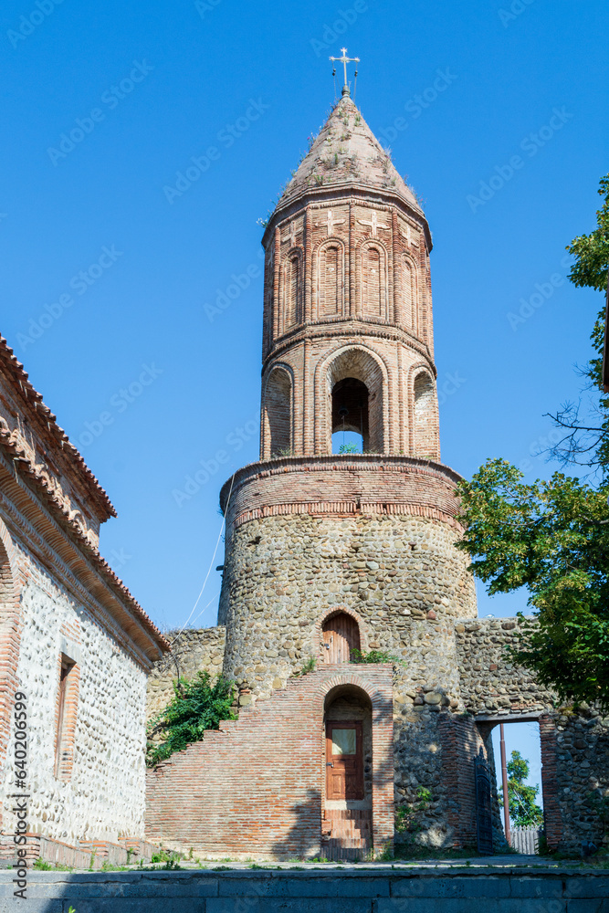 Georgian Orthodox Chruch tower in Sighnani, a small Twon in the Caucasus
