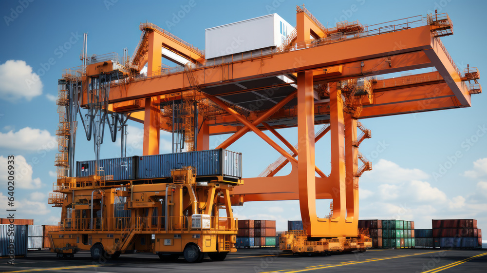 Sea cargo port, loading containers on a cargo ship Sea cargo port, loading containers on a cargo ship