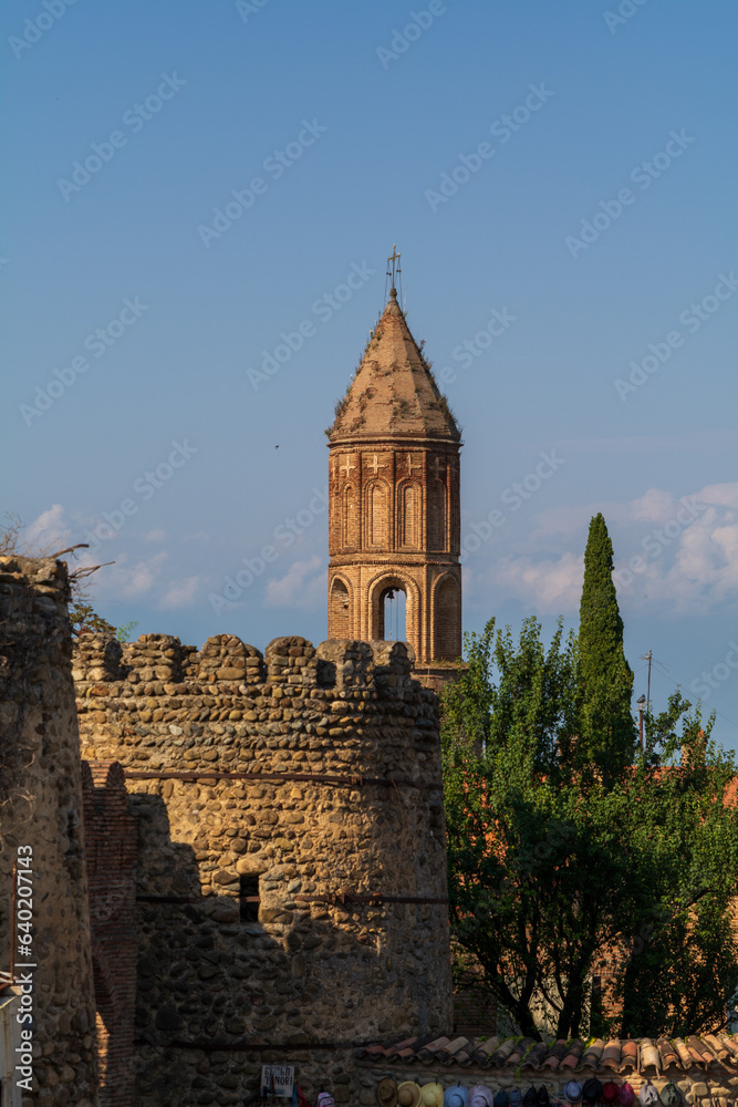 Georgian Orthodox Chruch tower in Sighnani, a small Twon in the Caucasus
