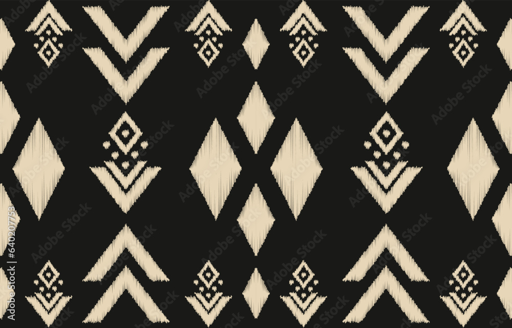 Ethnic abstract ikat art. Aztec ornament print. geometric ethnic pattern seamless  color oriental.  Design for background ,curtain, carpet, wallpaper, clothing, wrapping, Batik, vector illustration. - obrazy, fototapety, plakaty 