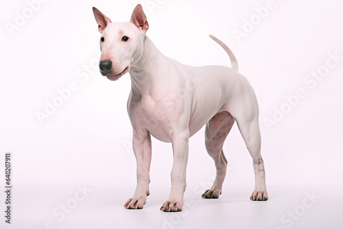 Fotobehang Beautiful bull terrier dog on a white isolated background