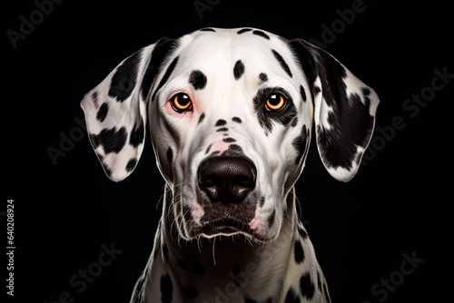 Dalmatian dog on a black isolated background © Uliana