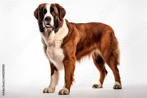 Beautiful St. Bernard dog on a white isolated background
