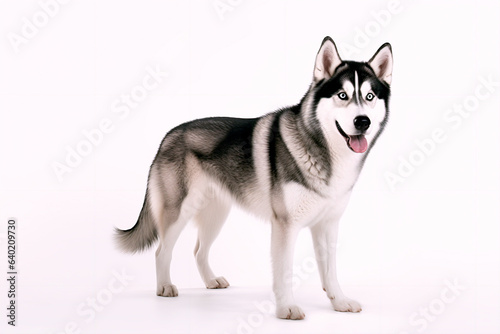 Beautiful husky dog on a white isolated background