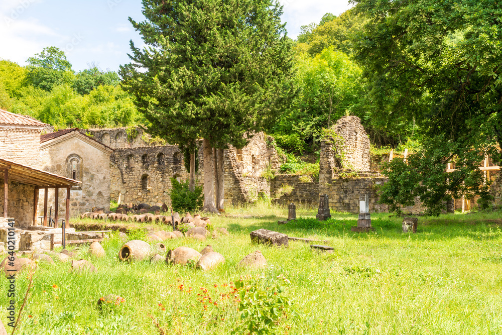 Ruins of the Ikalto Academy next to the Ikalto monastery in Georgia. The academy was founded in the early 12th century.