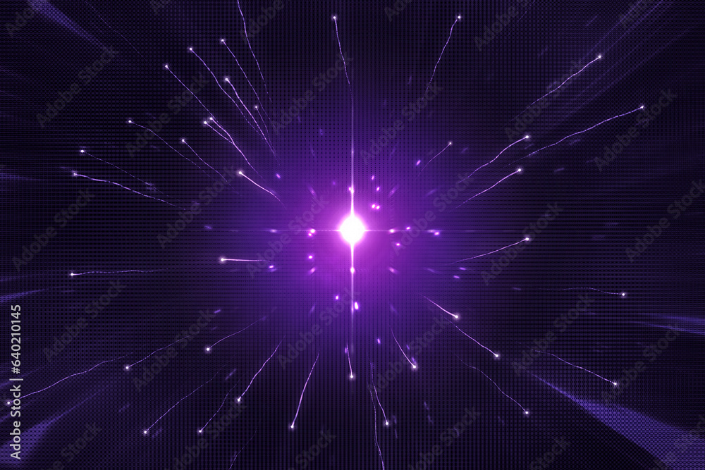 Fototapeta premium Glowing flying waved lines background