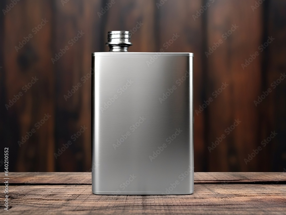 Flask bottle mockup with isolated background generative ai Flask bottle mockup with isolated background generative ai