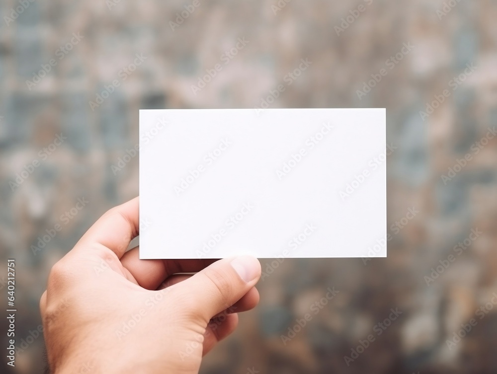 Mockup of hand and business card with isolated background generative ai Mockup of hand and business card with isolated background generative ai