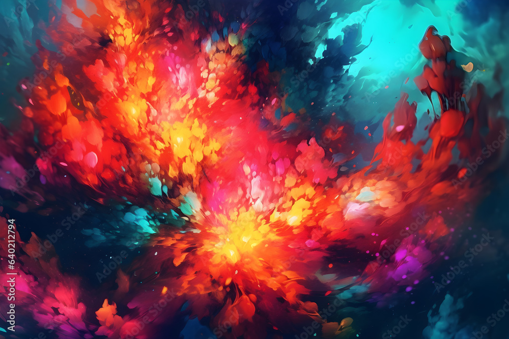 Abstract colourful background. Fantasy fractal texture. AI Generative