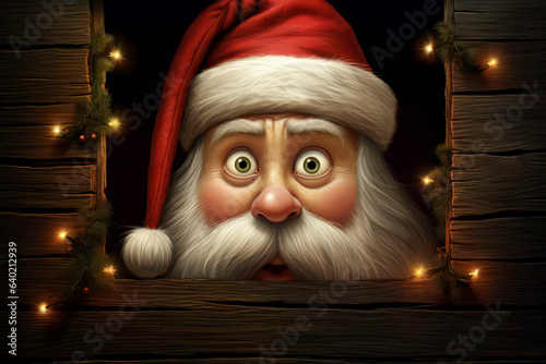 shocked Santa Clause, christmas illustration