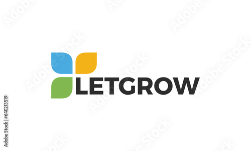Modern multicolored logo design for group of business and help grow each other.