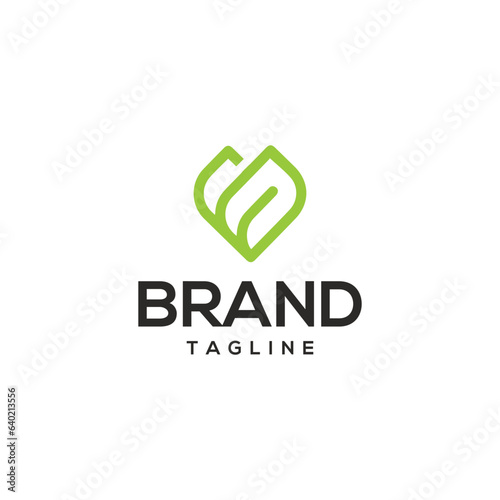 Modern ecological geometrical monogram logo design for nature, environment, and eco friendly business.