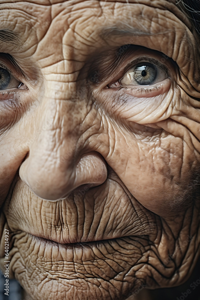 close up portrait of a old lady
