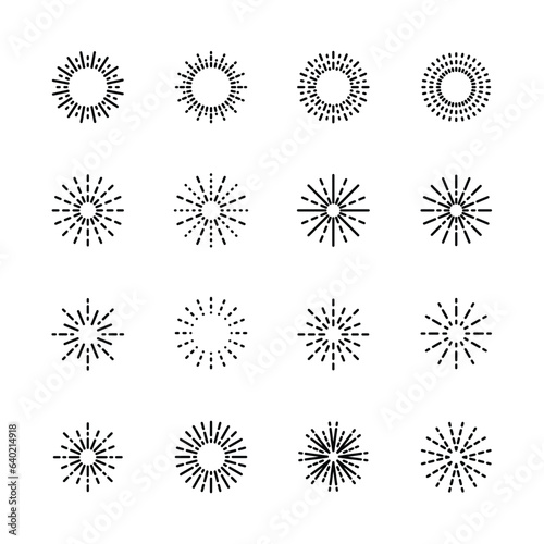 firework icons set. for party , ney year, festive,. isolated on white . vector illustration