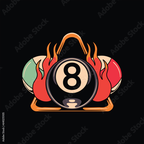 billiard game tattoo vector design