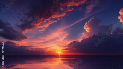 Beatiful sunset with dark clouds © xKas