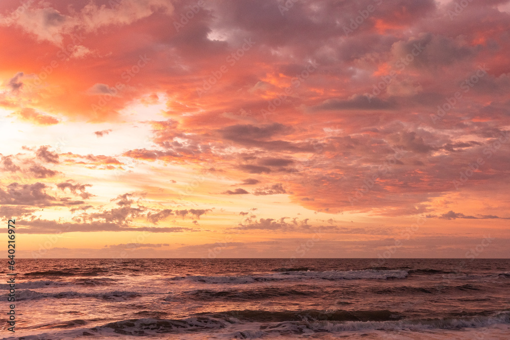 Golden hour sunrise on the Beach at Pawley's Island, South Carolina, USA