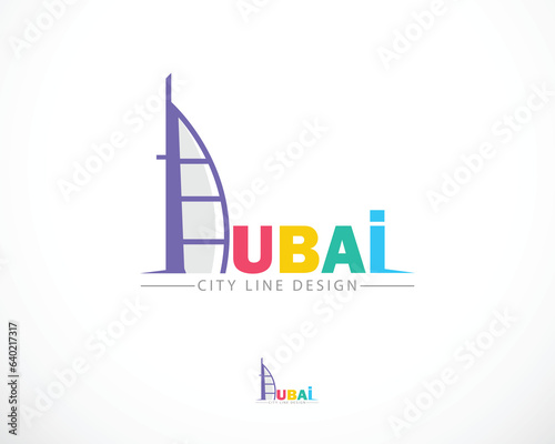 skyline dubai logo creative icon design building city
