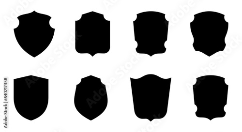 Shield icon set. Emblem of privacy, secure and defense.