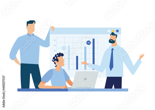 Business People With Charts Illustration