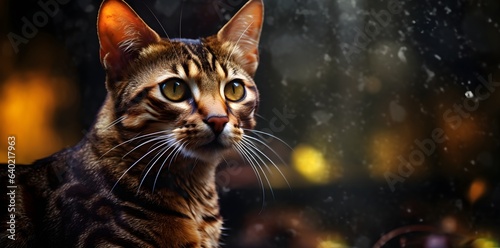 Cat's close-up portrait with copy space © Bulder Creative