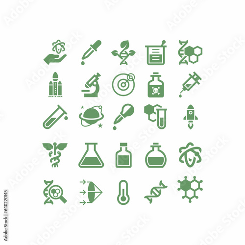 set of science medical vector icon