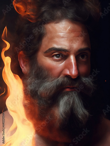 Portrait of the greek god Hephaestus photo