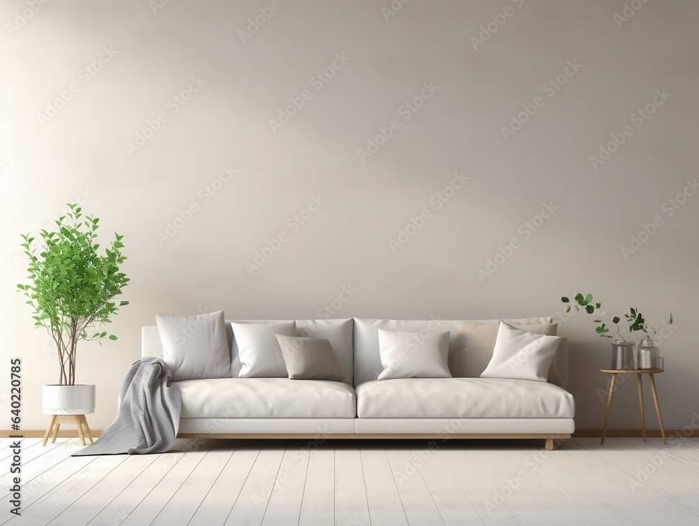 Living room wall mockup modern interior design generative ai Living room wall mockup modern interior design generative ai