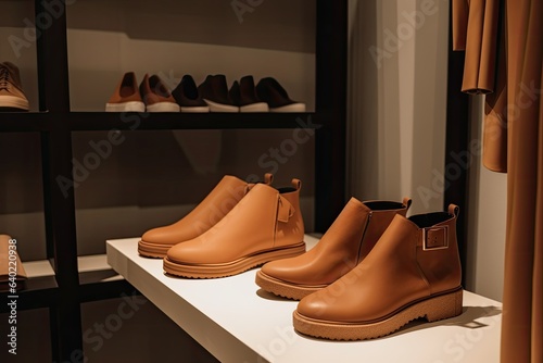 Modern leather shoes, a combination of style and comfort.