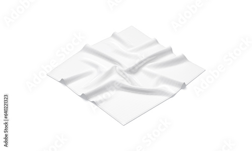 Blank white twill silk scarf mockup, side view photo