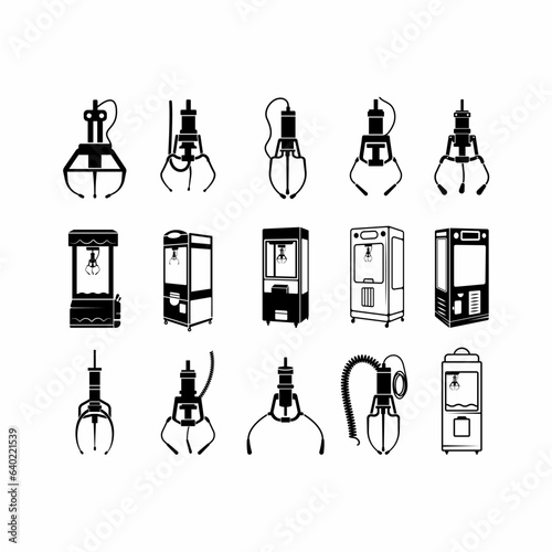 set of crane claw machine vector