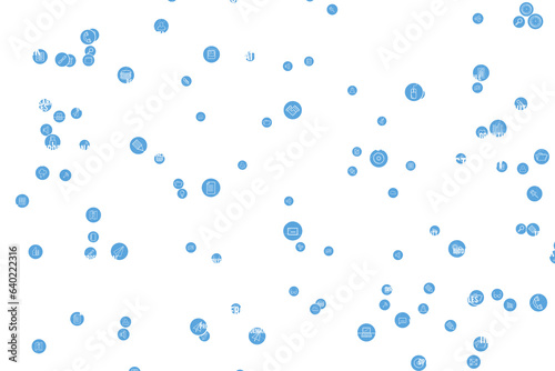 Digital png illustration of network of icons with business connections on transparent background