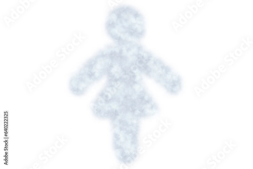 Digital png illustration of blurred woman symbol on transparent background