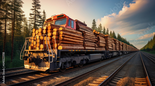 Freight rail transportation, timber transport platform