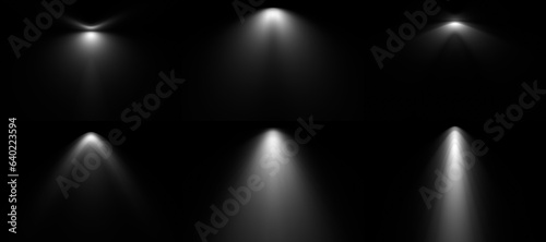 Set of diverse light profiles ready to use in architecture. 3d render of light projections AKA ies-light profiles