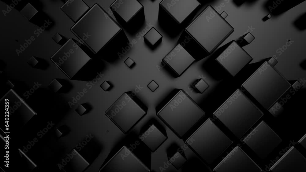 Background of Animated Cubes. Abstract motion, loop, two color, 3d rendering, 4k resolution
