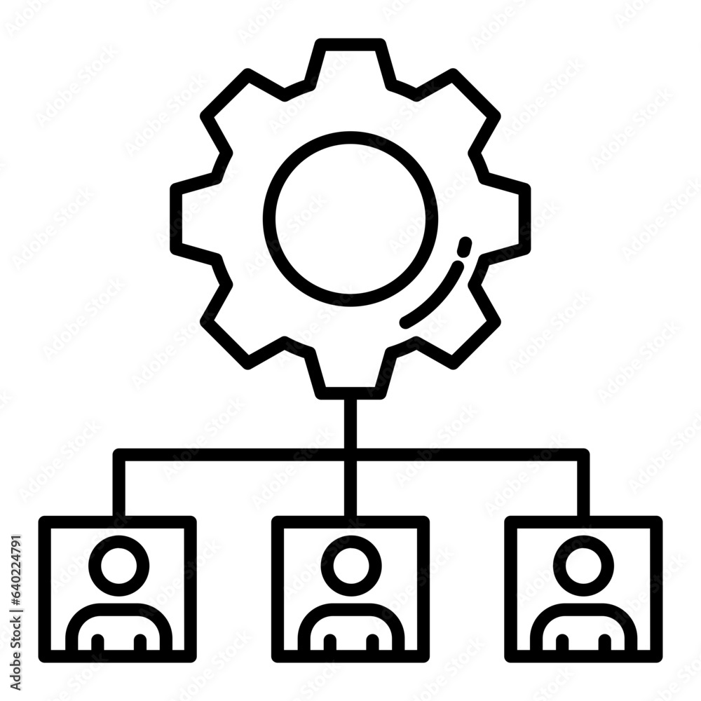 Employee Workflow Outline Icon Employee Workflow Outline Icon
