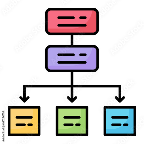 Strategy Workflow Line Color Icon