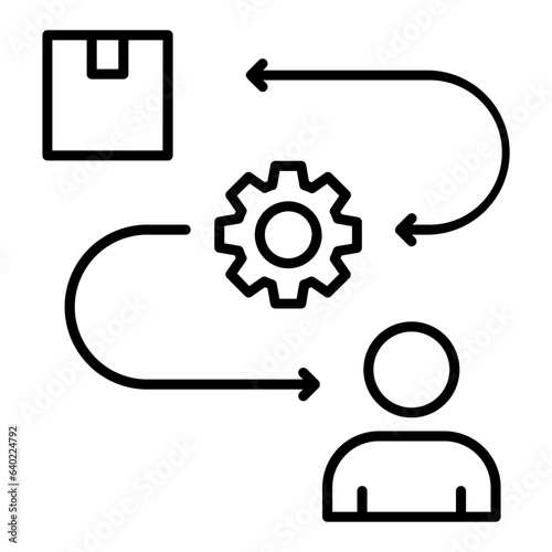 Logistics Workflow Outline Icon