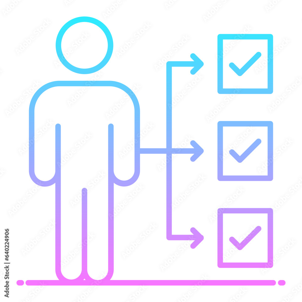 People Workflow Gradient Icon People Workflow Gradient Icon