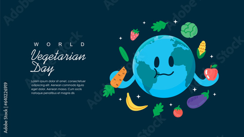 world vegetarian day background template vector