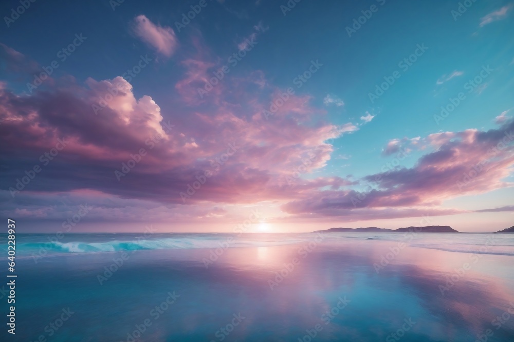 Serenity in Shades: Ombre Skies and Azure Waters