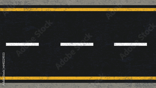 Empty highway asphalt road texture, Ariel View Road, Empty highway black asphalt road with dividing lines, Top view, Vector Illustration