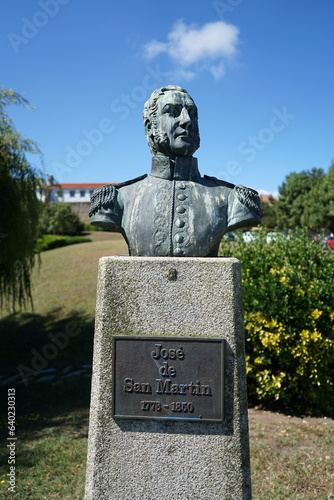Bust of General José Francisco de San Martín y Matorras, Argentine military and politician, and one of the liberators of Argentina, Chile and Peru Coruna, Galicia, Spain 07262023 photo