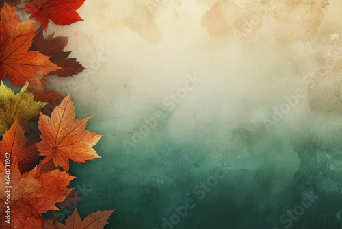 a vibrant autumn foliage against a lush green backdrop