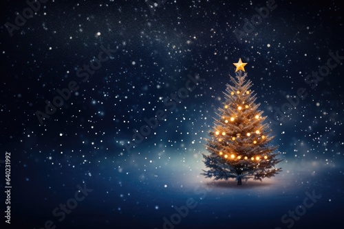 christmas tree with stars and snowflakes