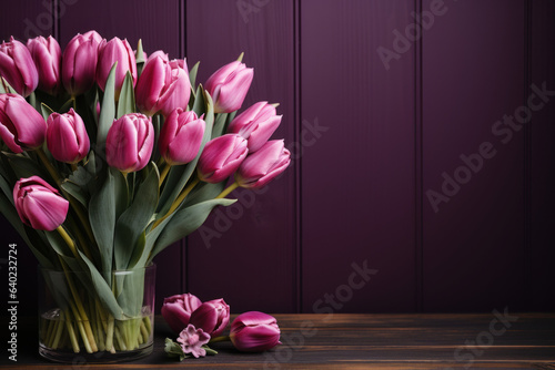 lovely picture of purple tulips right empty 